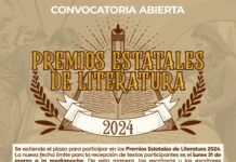 SE EXTIENDE EL PLAZO PARA PARTICIPAR EN LOS PREMIOS ESTATALES DE LITERATURA