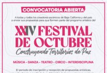 CONVOCA LA SECRETARÍA DE CULTURA DE BC A ARTISTAS Y CREADORES PARA PARTICIPAR EN LA XXIV EDICIÓN DEL FESTIVAL DE OCTUBRE